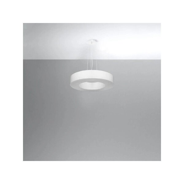 Weiße Pendelleuchte blendarm Ring E27 Ø50 cm rund