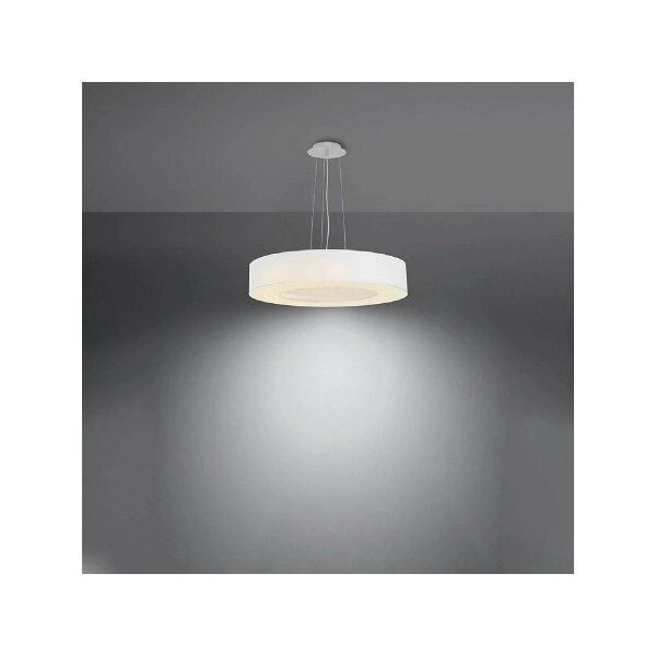 Weiße Pendelleuchte blendarm Ring E27 Ø50 cm rund