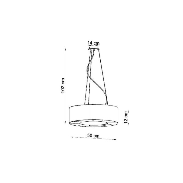 Weiße Pendelleuchte blendarm Ring E27 Ø50 cm rund