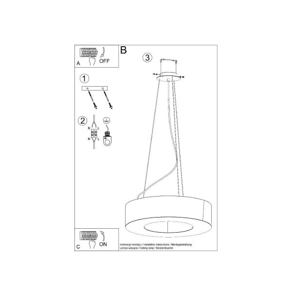 Weiße Pendelleuchte blendarm Ring E27 Ø50 cm rund