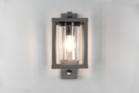 Outdoor Wandlampe Bewegungsmelder Metall Glas IP44 E27