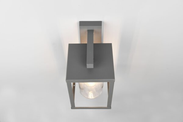Wandlampe außen Anthrazit Metall Glas H:33 cm IP44 E27