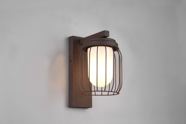 Outdoor Wandlampe Aluminium Rostbraun E27 IP44 H:28 cm