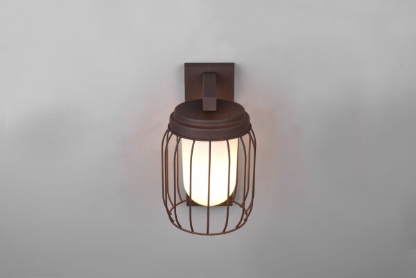 Outdoor Wandlampe Aluminium Rostbraun E27 IP44 H:28 cm