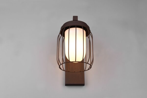 Outdoor Wandlampe Aluminium Rostbraun E27 IP44 H:28 cm
