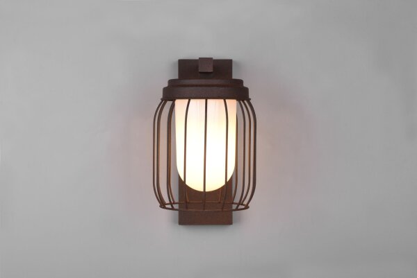 Outdoor Wandlampe Aluminium Rostbraun E27 IP44 H:28 cm