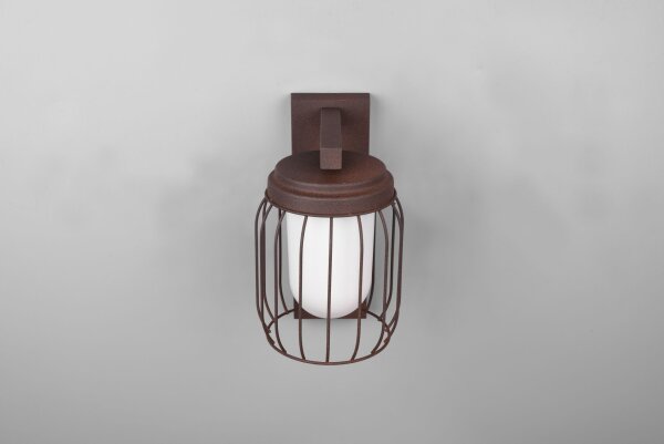 Outdoor Wandlampe Aluminium Rostbraun E27 IP44 H:28 cm
