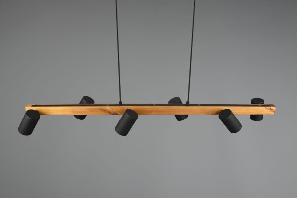 Natürliche Hängelampe flexibel Holz Schwarz 115 cm GU10