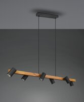 Natürliche Hängelampe flexibel Holz Schwarz 115...