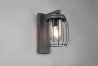 Außenlampe Wand Metall Glas Anthrazit E27 IP44 H:28 cm