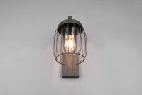 Außenlampe Wand Metall Glas Anthrazit E27 IP44 H:28 cm
