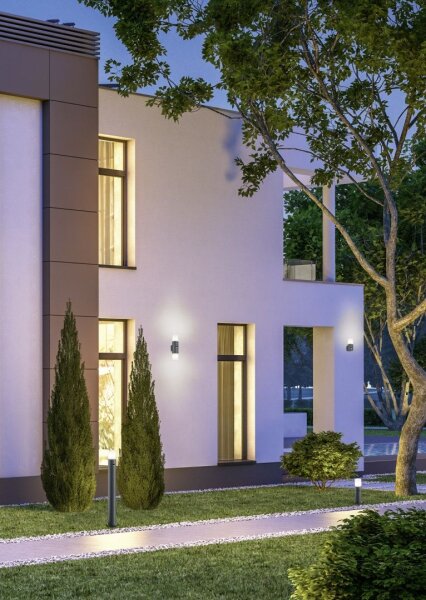 Wandlampe mit Bewegungsmelder außen IP44 E27 Anthrazit