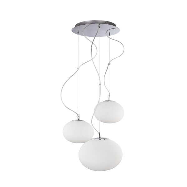 Pendelleuchte Glas blendarm Metall in Chrom E27 B:35 cm