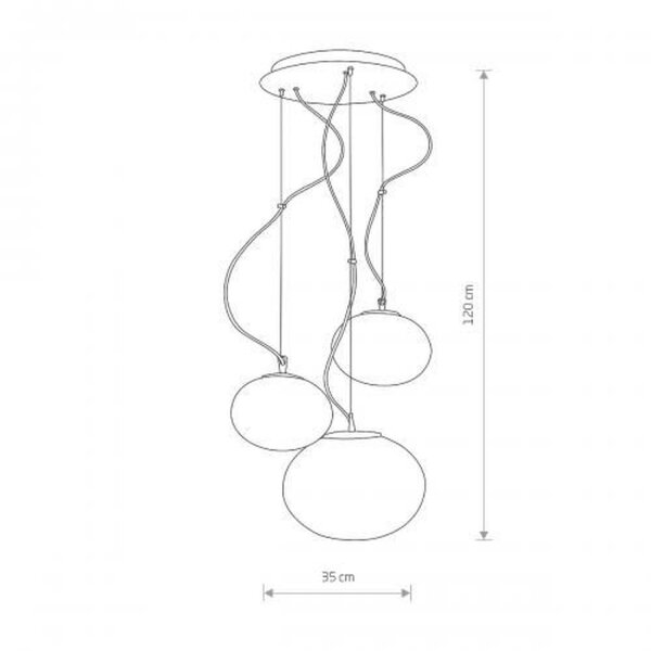 Pendelleuchte Glas blendarm Metall in Chrom E27 B:35 cm