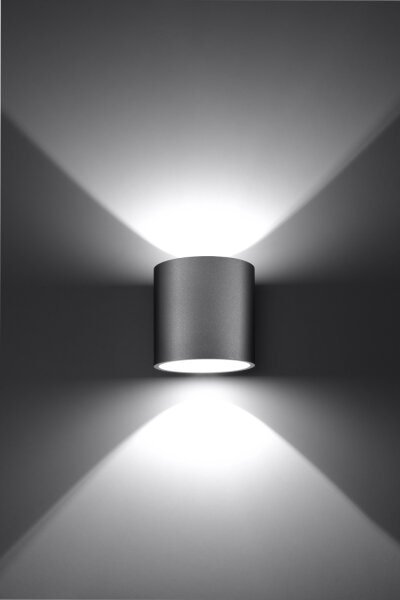 Moderne runde Wandleuchte RODA grau