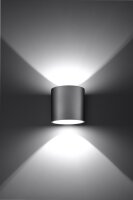 Moderne runde Wandleuchte RODA grau