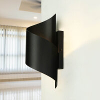 Stylische Wandleuchte Schwarz Metall Design up down
