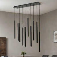 Schwarze H&auml;ngelampe 10-flmg Wohnzimmer Lampe CULT