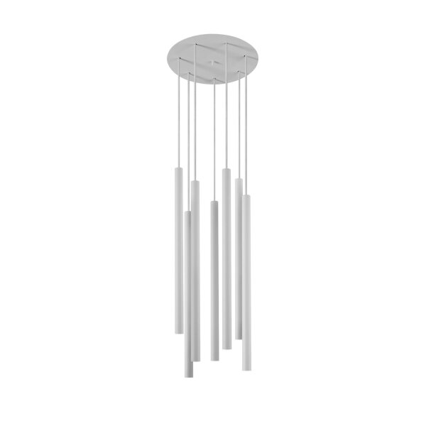 Weiße Pendelleuchte 7-flmg Esstisch Lampe CULT