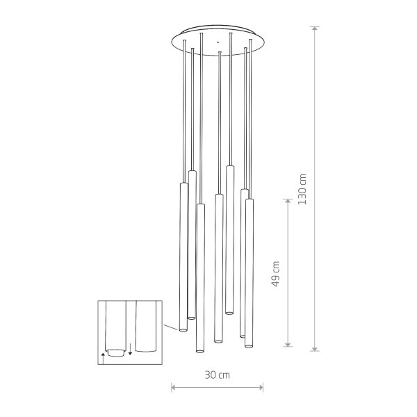 Weiße Pendelleuchte 7-flmg Esstisch Lampe CULT