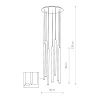 Weiße Pendelleuchte 7-flmg Esstisch Lampe CULT