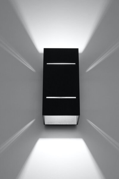 Wandlampe Schwarz Aluminium eckig G9 Up Down Modern