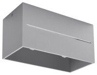Graue Deckenleuchte eckig Modern Aluminium 2x G9 Flur