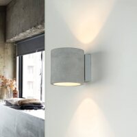 Beton Wandleuchte Up Down rund H: 10 cm klein G9 LED