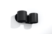Metall Wandleuchte Schwarz B:26cm H:12cm Modern 2x G9
