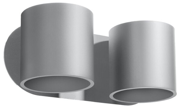 Graue Wandleuchte Aluminium Modern Up Down 2x G9