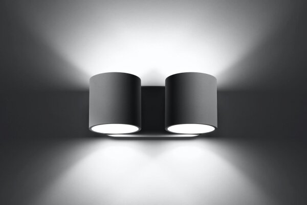 Graue Wandleuchte Aluminium Modern Up Down 2x G9