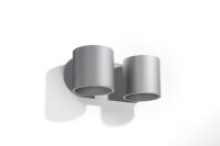 Graue Wandleuchte Aluminium Modern Up Down 2x G9