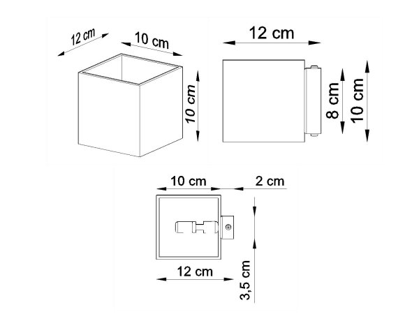 Up Down Wandlampe GEO Anthrazit B:10cm G9 Flur
