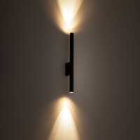 Schmale Wandleuchte Schwarz Up Down H:40cm Metall 2x G9