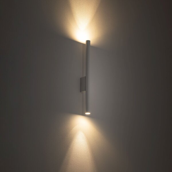 Weiße Wandlampe Metall 2x G9 Up Down H:40cm Modern