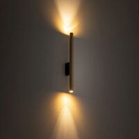 Schmale Wandleuchte Messing Up Down H:40cm Metall 2x G9