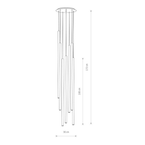 Hängelampe Messing 7-flammig rund Modern Design elegant