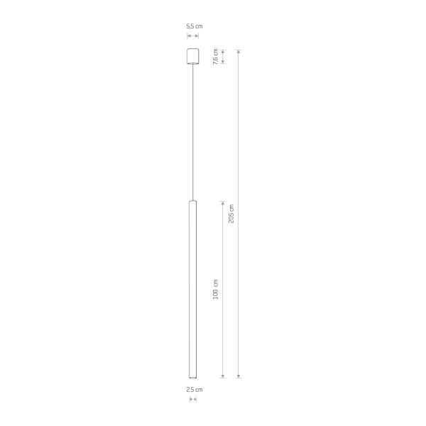 Hängelampe Metall Ø 2,5 cm Braun matt rund G9 verstellbar