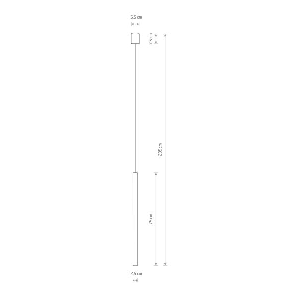 Hängeleuchte Braun matt G9 Ø 2,5 cm Metall Modern schmal