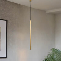 H&auml;ngeleuchte Metall &Oslash; 2,5 cm in Gold matt schmal G9 Modern