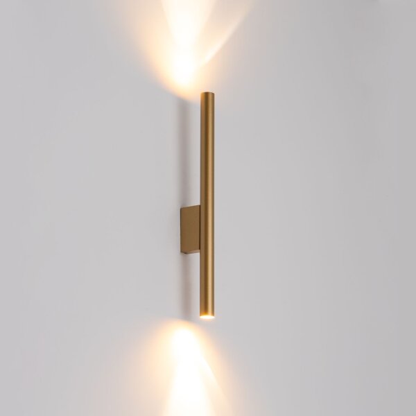 Wandleuchte Metall2-flammig Up Down in Gold matt G9 innen