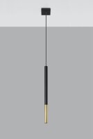 Hängelampe Schwarz Gold Ø 2,5 cm schmal...
