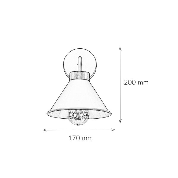 Wandlampe Schwarz Gold E27 Metall Loft Design