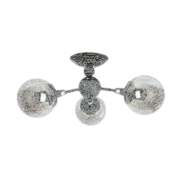 Deckenlampe Kugelschirm B: 48 cm Schwarz Rauchglas Metall