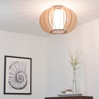 Holz Deckenlampe Ahorn &Oslash;40cm Innenschirm aus Glas