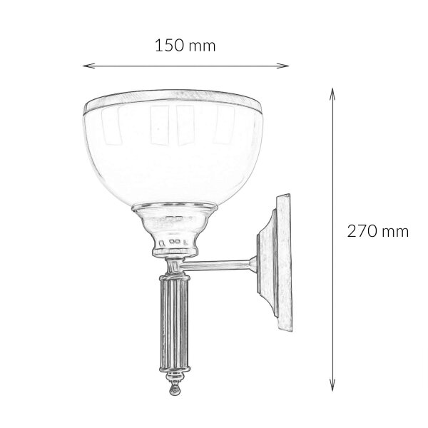 Wandleuchte in Messing antik MARLOW Wandlampe Flur
