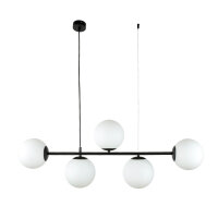 Moderne Hängelampe Glas Metall Schwarz Weiß E27