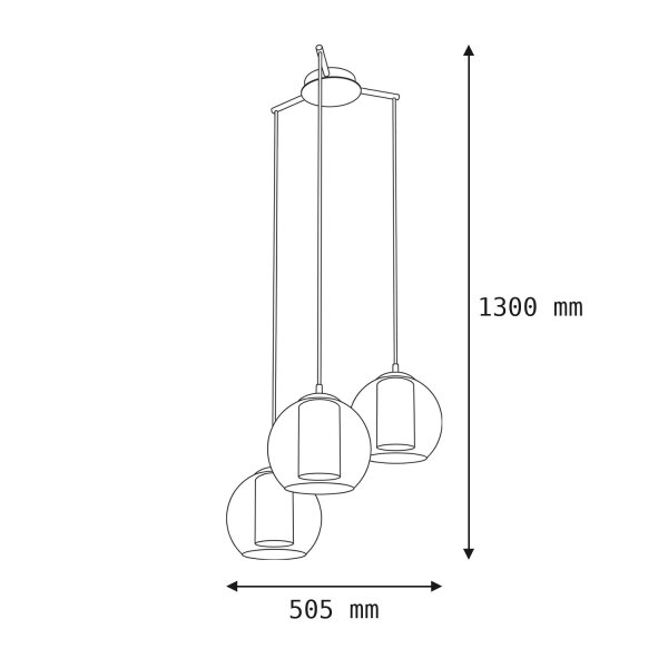Dekorative Hängeleuchte Bolsano Weiß Ø50,5cm 3-Flmg