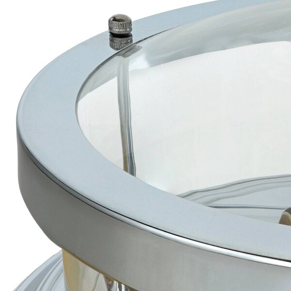 Deckenlampe IP44 Ø 40 cm Chrom rund 2x E27 Glas Metall Bad