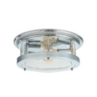 Deckenlampe IP44 Ø 40 cm Chrom rund 2x E27 Glas...